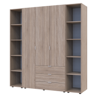 Комплект Гелар с 2 Этажерками Дуб сонома 3 ДСП 192.6х49.5х203.4 (42005049)