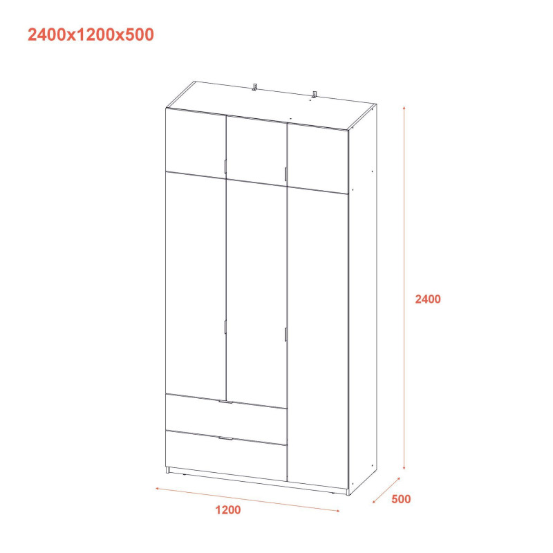 Распашная шкаф для одежды Лукас Белый 3ДСП 120х50х240 (80737796)