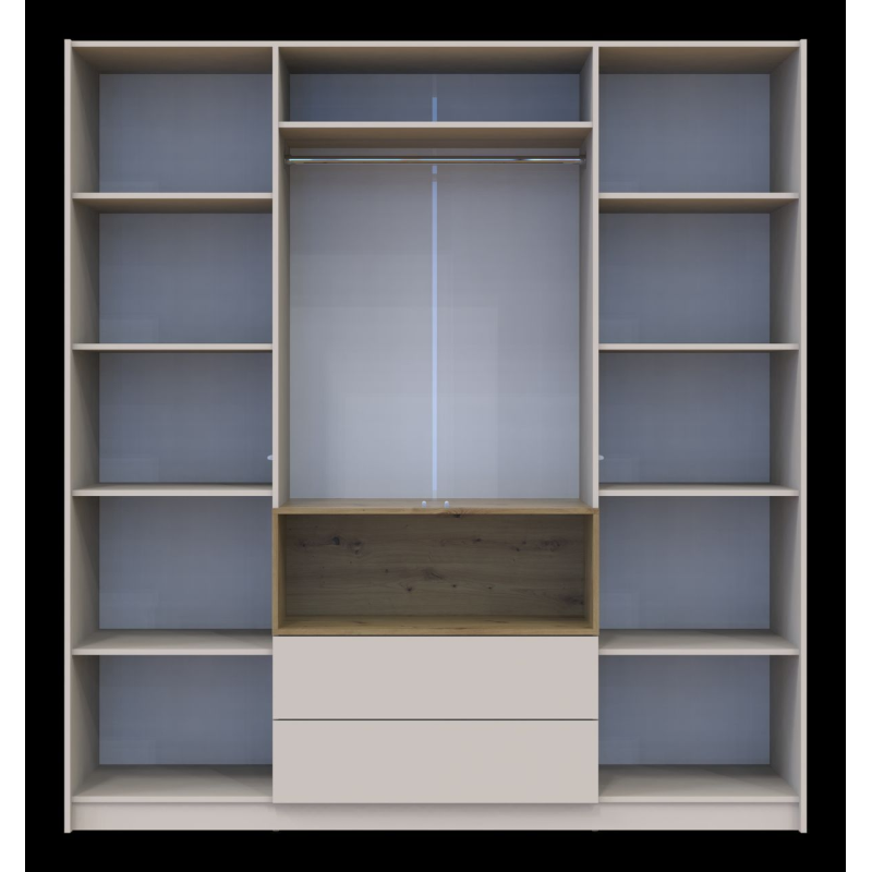 Шкаф для одежды с нишей Дейл Кашемир/Дуб Артизан 4 ДСП 206х52х220 (80737727)