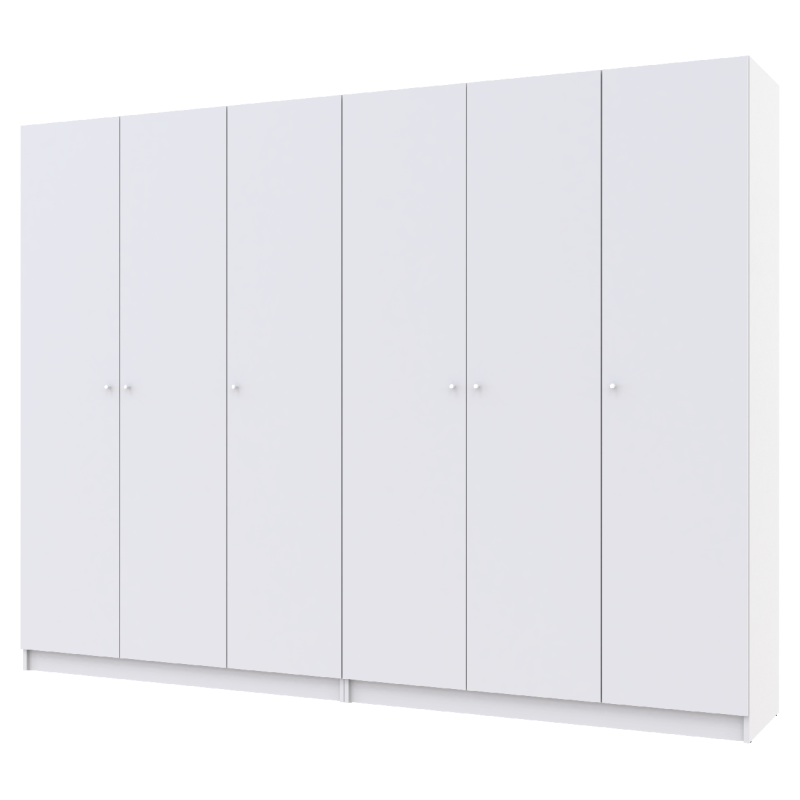 Шкаф для одежды Промо Белый 3+3 ДСП 270х48х204 (42005006)