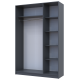 Шкаф для одежды Промо Графит 3 ДСП 135х48х204 (44900233)