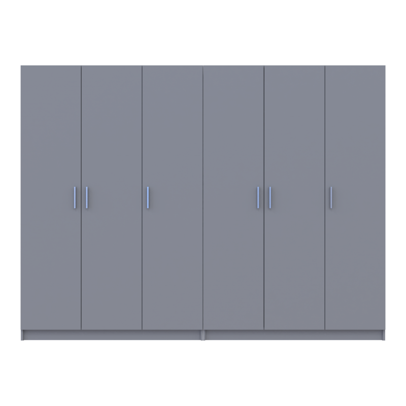 Шкаф для одежды Промо Серый 3+3 ДСП 270х48х204 (80737768)