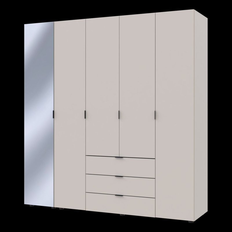 Шкаф для одежды Гелар Кашемир 4ДСП/Зеркало 194х49.5х203.4 (80737659)