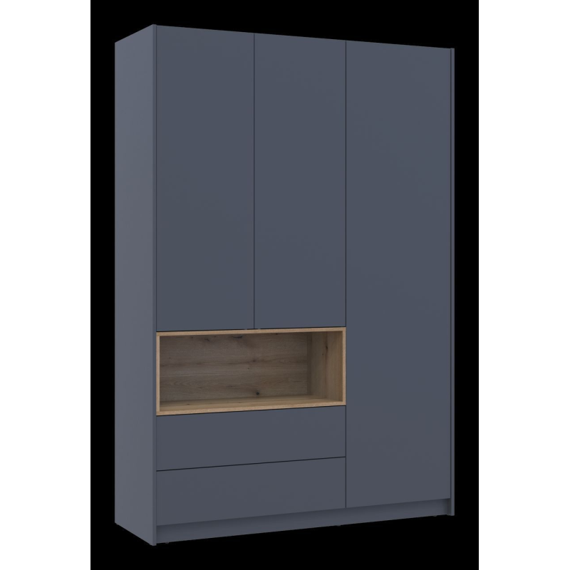 Шкаф для одежды с нишей Дэйл Графит/Дуб Эвок 3 ДСП 150х52х220 (80737723)