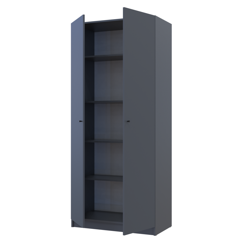 Шкаф для одежды Промо с полками Графит 2 ДСП 90х48х204 (42005101)