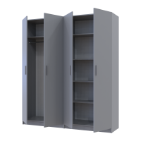 Комплект Промо с полками Серый 2+2 ДСП 180х48х204 (80737771)