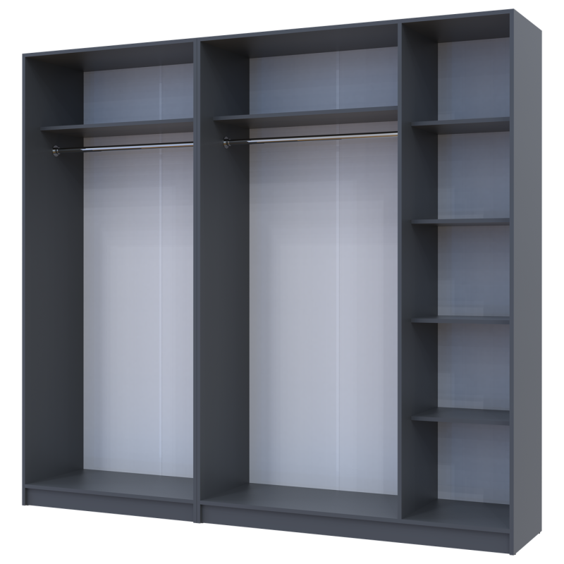 Шкаф для одежды Промо Графит 2+3 ДСП 225х48х204 (42005069)