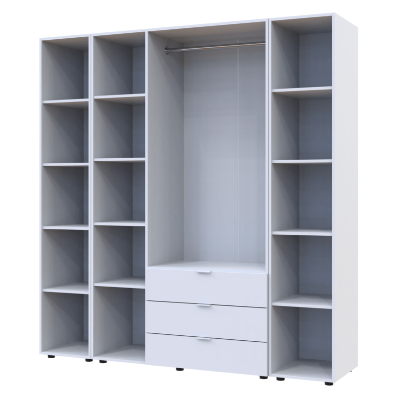 Комплект Гелар с 2 Этажерками Белый 3 ДСП 192.6х49.5х203.4 (42005035)