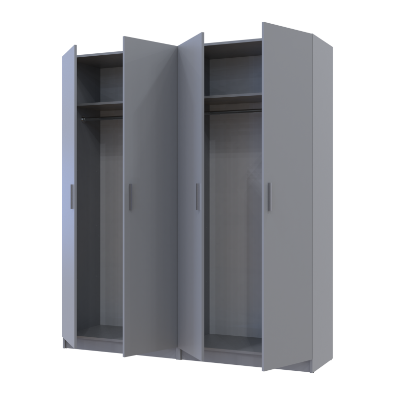 Шкаф для одежды Промо Серый 2+2 ДСП 180х48х204 (80737766)