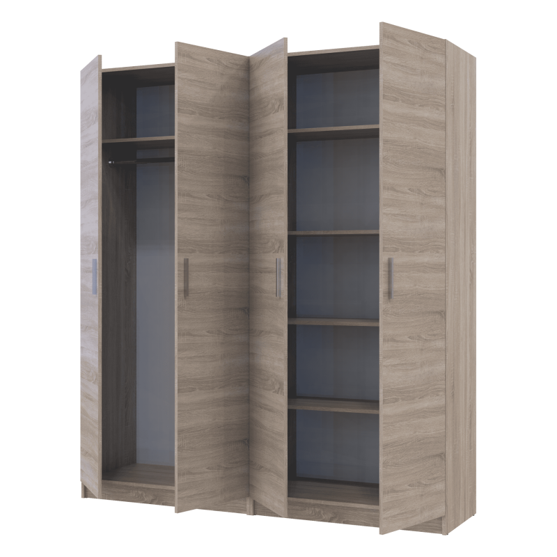 Комплект Промо с полками Дуб сонома 2+2 ДСП 180х48х204 (44900287)