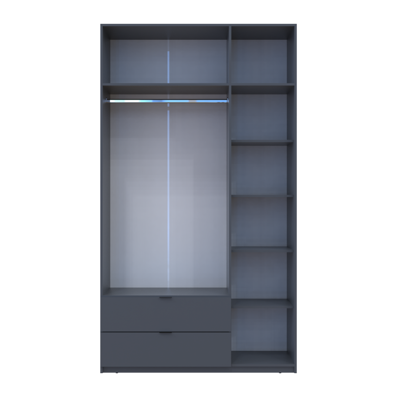 Распашная шкаф для одежды Лукас Графит 3ДСП 135х50х240 (80737801)