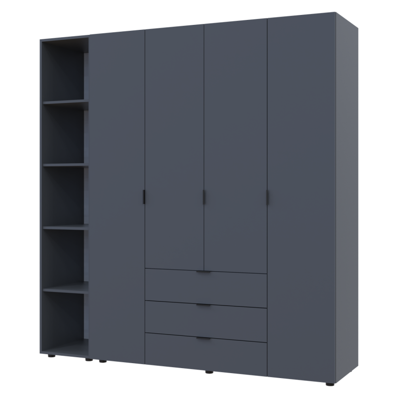 Комплект Гелар з Этажеркою Графит 4 ДСП 193.2х49.5х203.4 (42005063)