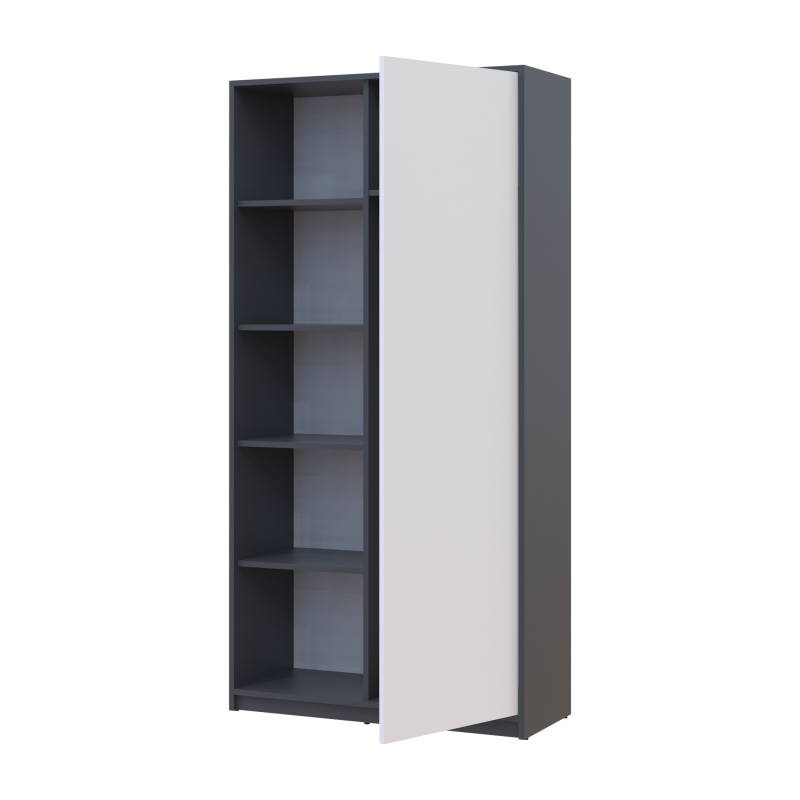 Шкаф для одежды Студент Графит/Белый ДСП 90х38х180 (44900273)