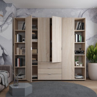 Комплект Гелар с 2 Этажерками Дуб сонома 4 ДСП 231.4х49.5х203.4 (42005050)