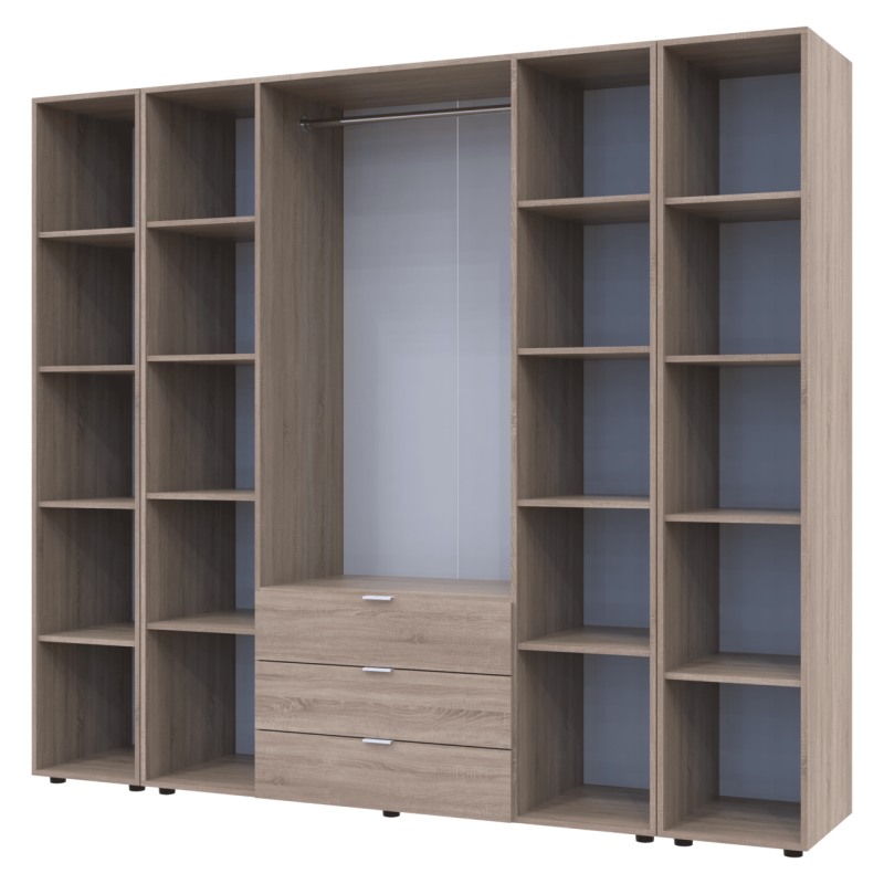 Комплект Гелар с 2 Этажерками Дуб сонома 4 ДСП 231.4х49.5х203.4 (42005050)