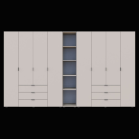 Распашной шкаф для одежды Гелар с Этажеркой Кашемир 4+4 ДСП 348.2х49.5х203.4 (80737654)