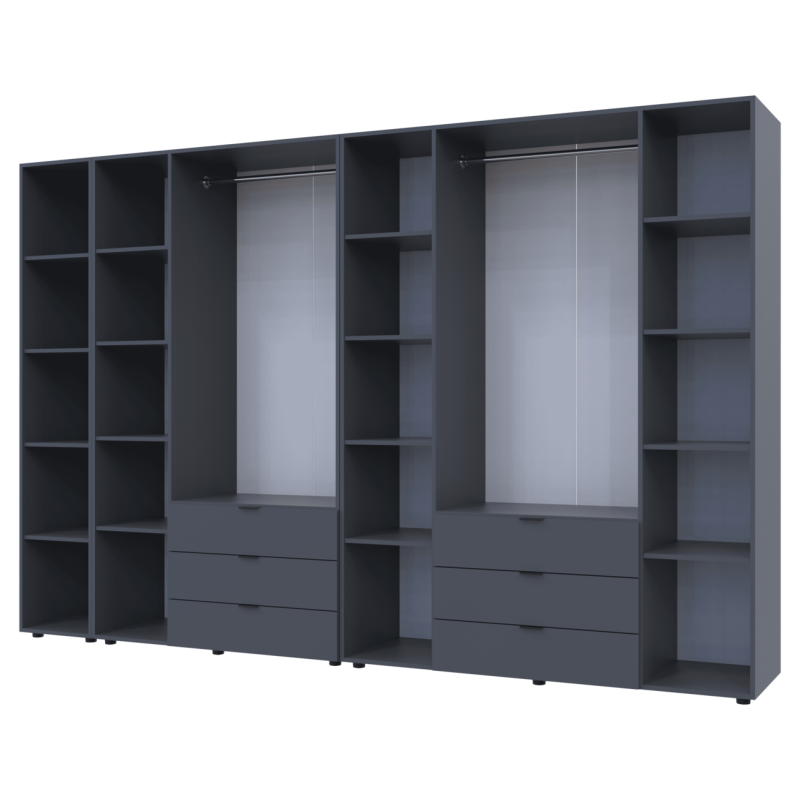 Комплект Гелар с Этажеркой Графит 3+4 ДСП 309.4х49.5х203.4 (42005062)