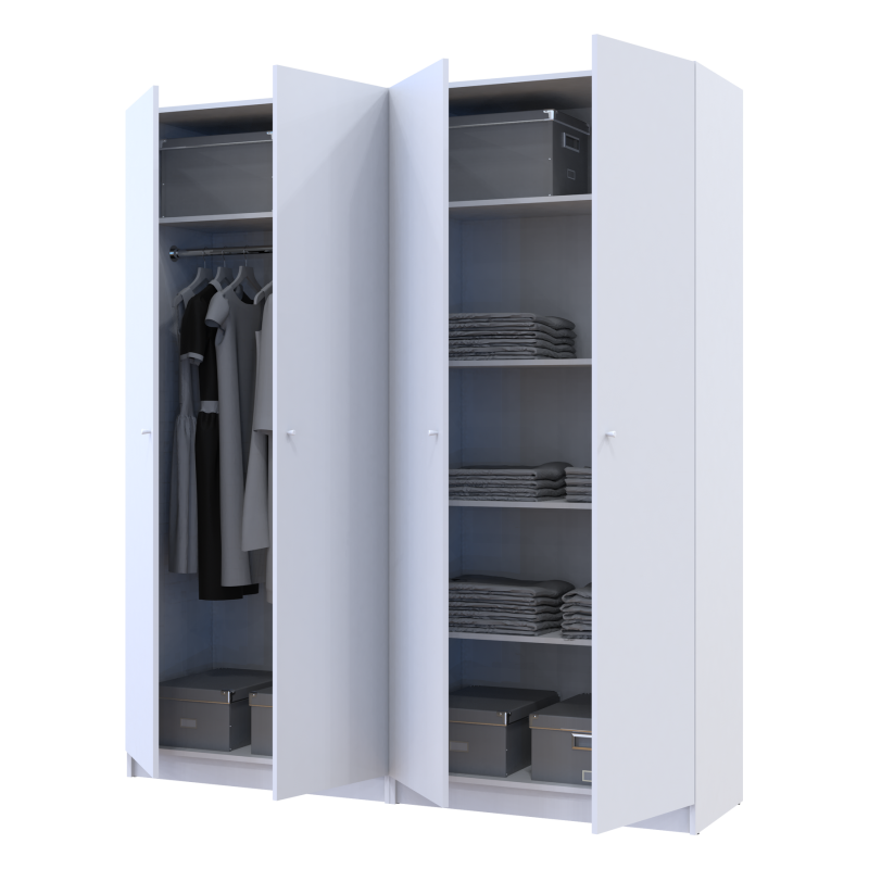 Комплект Промо с полками Белый 2+2 ДСП 180х48х204 (44900288)