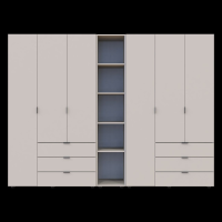 Распашной шкаф для одежды Гелар с Этажеркой Кашемир 3+3 ДСП 270.6х49.5х203.4 (80737652)