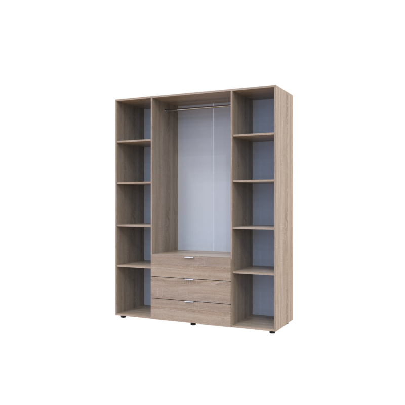 Распашная шкаф для одежды Гелар Дуб Cонома 4 ДСП 155х49,5х203,4 (80397560)