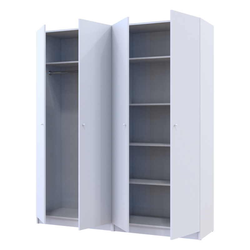 Комплект Промо с полками Белый 2+2 ДСП 180х48х204 (44900288)