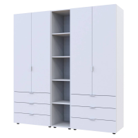 Комплект Гелар с этажеркой Белый 2+2 ДСП 193.2х49.5х203.4 (42005031)