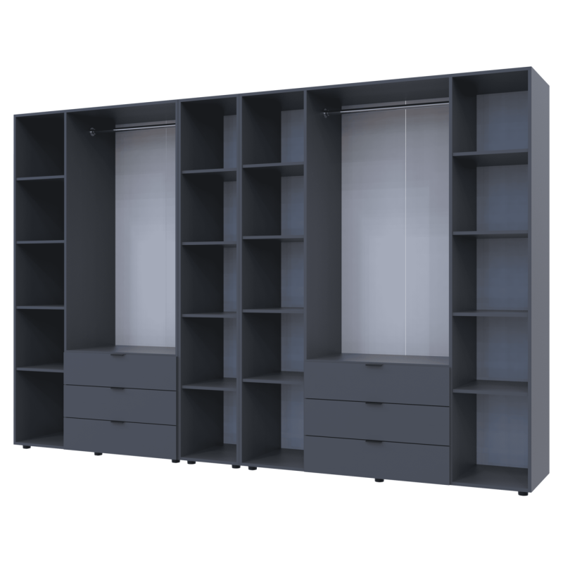 Комплект Гелар с Этажеркой Графит 3+4 ДСП 309.4х49.5х203.4 (42005062)