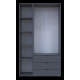 Шкаф для одежды Гелар Графит 2ДСП/Зеркало 116.5х49.5х203.4 (42002155)