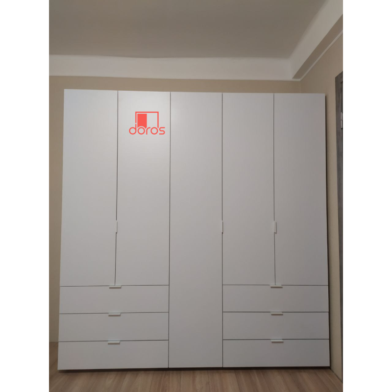 Распашная шафа для одежды Геллар комплект Белый 2+3 ДСП 193,7х49,5х203,4 (42002116)