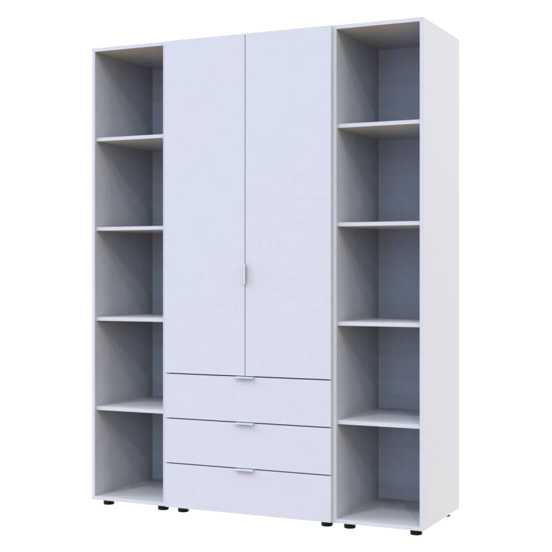 Комплект Гелар с 2 Этажерками Белый 2 ДСП 153.9х49.5х203.4 (42005030)