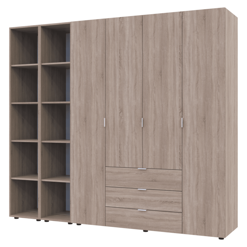 Комплект Гелар с 2 Этажерками Дуб сонома 4 ДСП 231.4х49.5х203.4 (42005050)