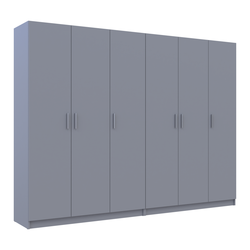 Шкаф для одежды Промо Серый 3+3 ДСП 270х48х204 (80737768)