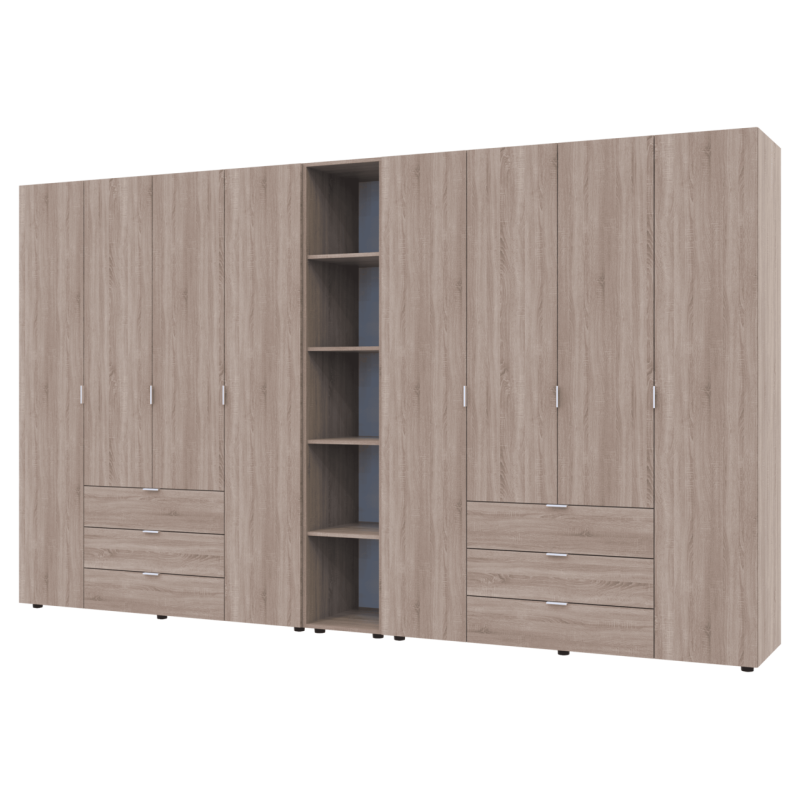 Комплект Гелар с Этажеркой Дуб сонома 4+4 ДСП 348.2х49.5х203.4 (42005053)