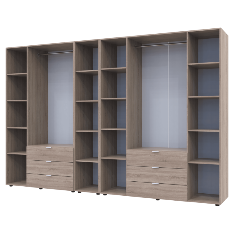 Комплект Гелар с Этажеркой Дуб сонома 3+4 ДСП 309.4х49.5х203.4 (42005048)