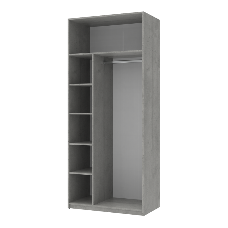 Распашная шкаф для одежды Кен Бетон / Белый 2 ДСП 90х52х210 (80737020)