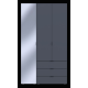 Шкаф для одежды Гелар Графит 2ДСП/Зеркало 116.5х49.5х203.4 (42002155)