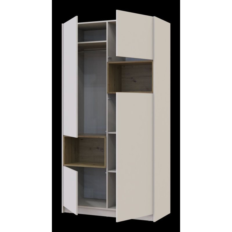 Шкаф для одежды с нишей Дейл Кашемир/Дуб Артизан 2 ДСП 115.2х52х220 (80737725)