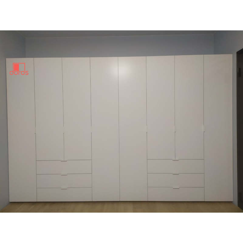 Zestaw szafy huśtawkowej Gellar 4+4, biały, płyta wiórowa, 310x49,5x203,4 (42002121)