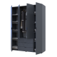 Распашной шкаф для одежды Гелар Графит 4 ДСП 155х49,5х203,4 (80737075)
