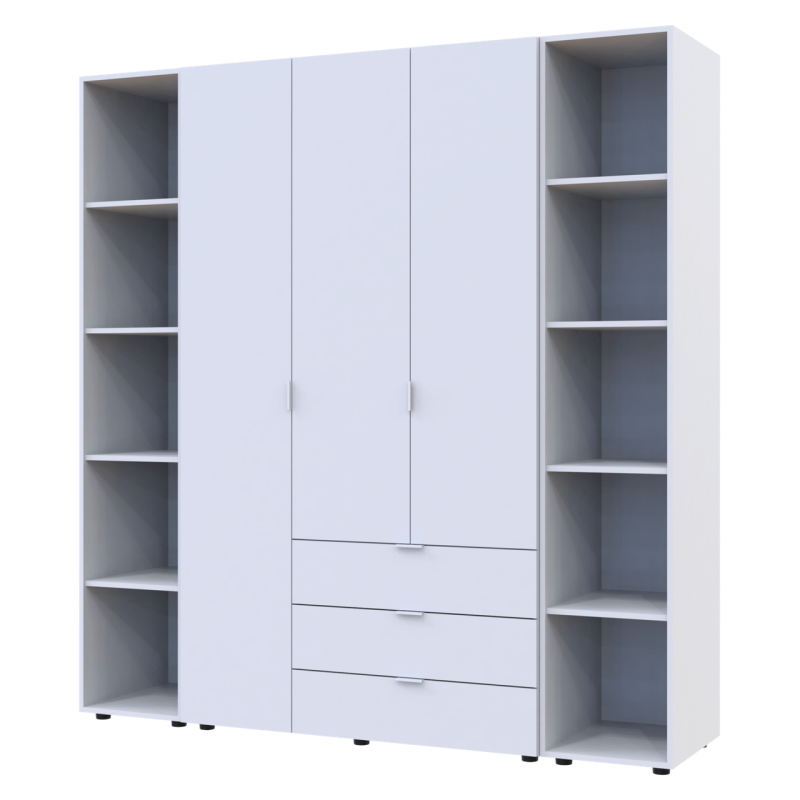 Комплект Гелар с 2 Этажерками Белый 3 ДСП 192.6х49.5х203.4 (42005035)