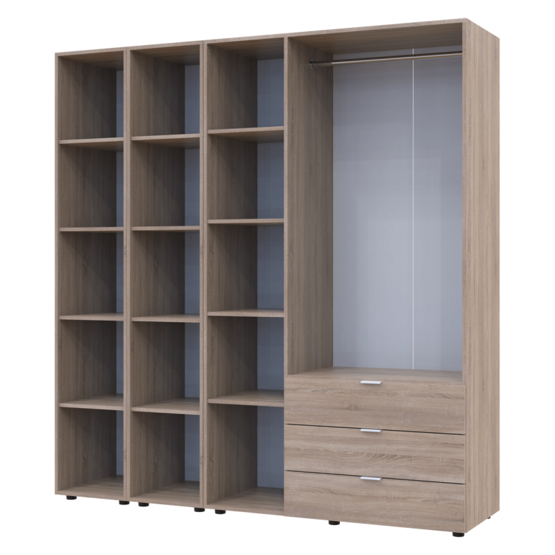 Комплект Гелар с 2 Этажерками Дуб сонома 3 ДСП 192.6х49.5х203.4 (42005049)