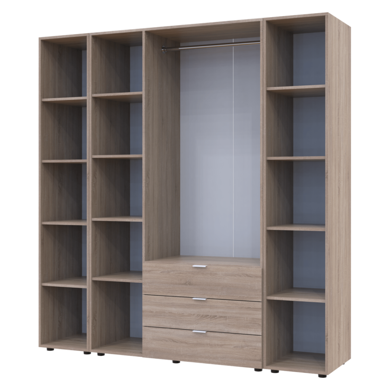 Комплект Гелар с 2 Этажерками Дуб сонома 3 ДСП 192.6х49.5х203.4 (42005049)