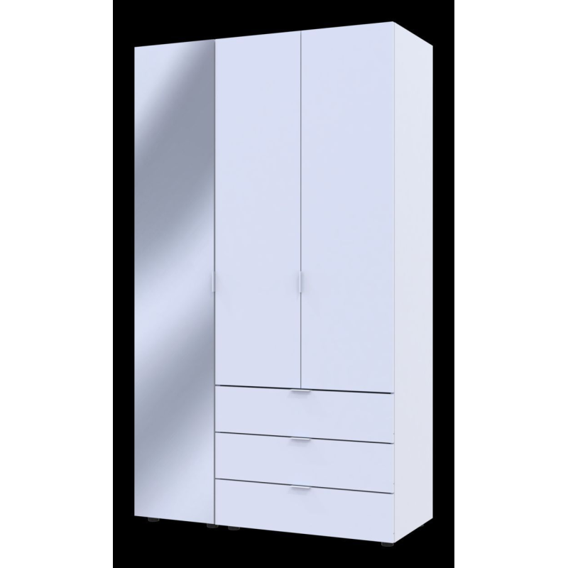 Шкаф для одежды Гелар Белый 2ДСП/Зеркало 116.5х49.5х203.4 (42002154)