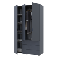 Шафа для одягу Гелар Графіт 3 ДСП 116,2х49,5х203,4 (80737074)