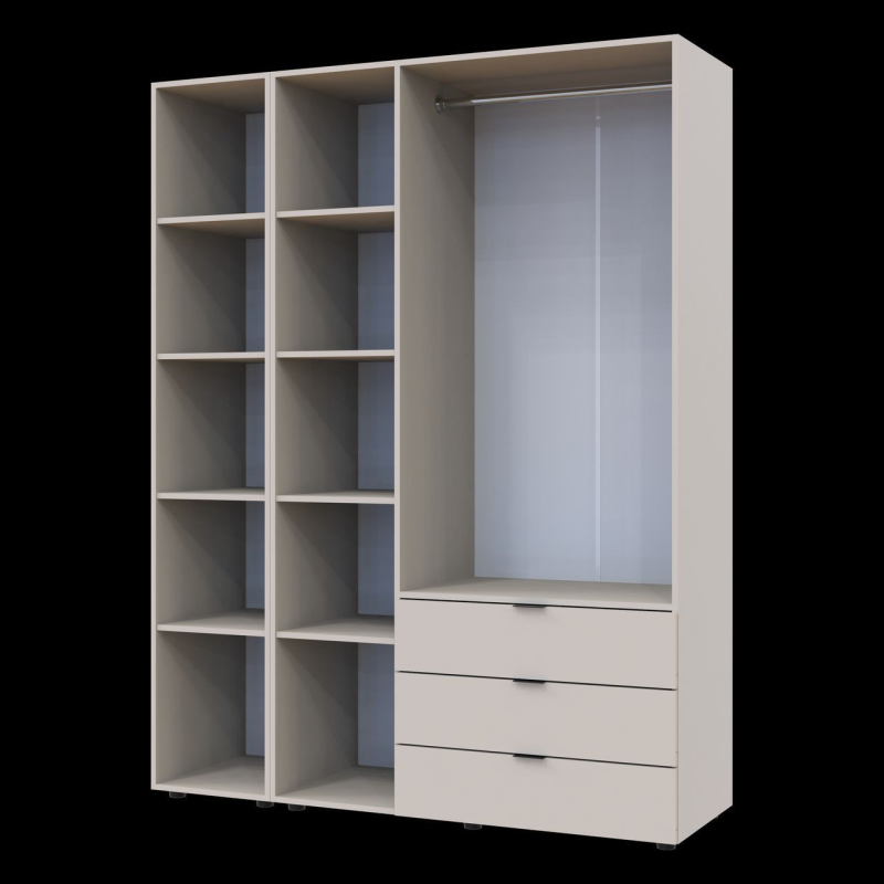 Шкаф для одежды Гелар Кашемир 3ДСП/Зеркало 155х49.5х203.4 (80737657)