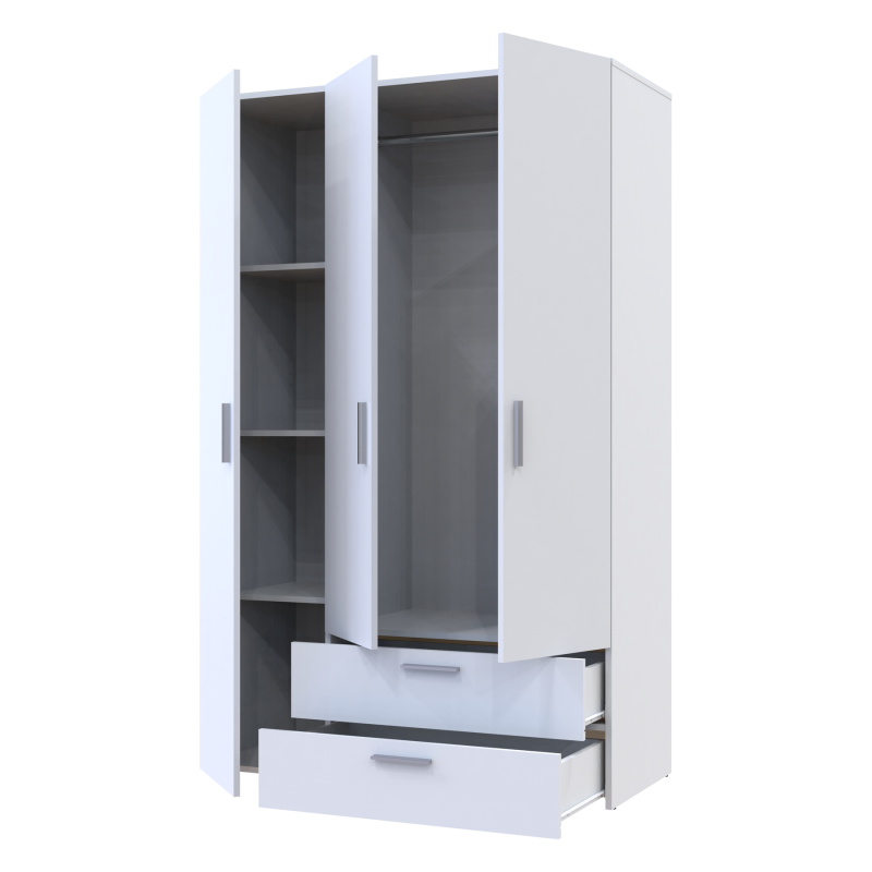 Распашной шкаф для одежды Эктор Белый 3 ДСП 116х49.5х180 (80737076)