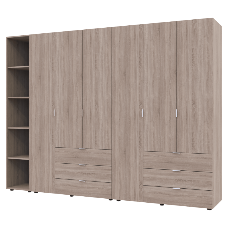 Комплект Гелар с Этажеркой Дуб сонома 3+3 ДСП 270.6х49.5х203.4 (42005052)