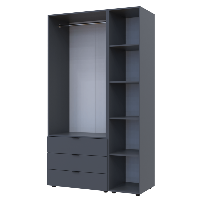 Комплект Гелар с Этажеркой Графит 2 ДСП 115.7х49.5х203.4 (42005054)