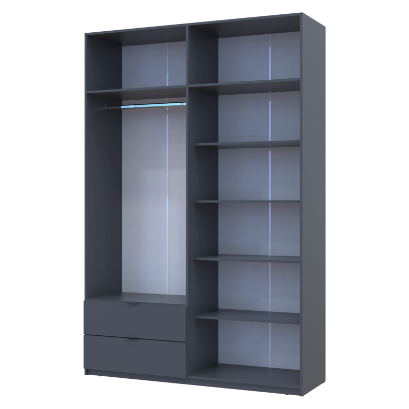 Распашная шкаф для одежды Лукас Графит/Графит 160х50х240 (80736287)