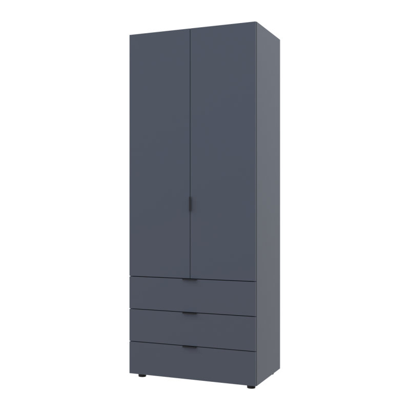 Распашной шкаф для одежды Гелар Графит 2 ДСП 77,5х49,5х203,4 (80737023)